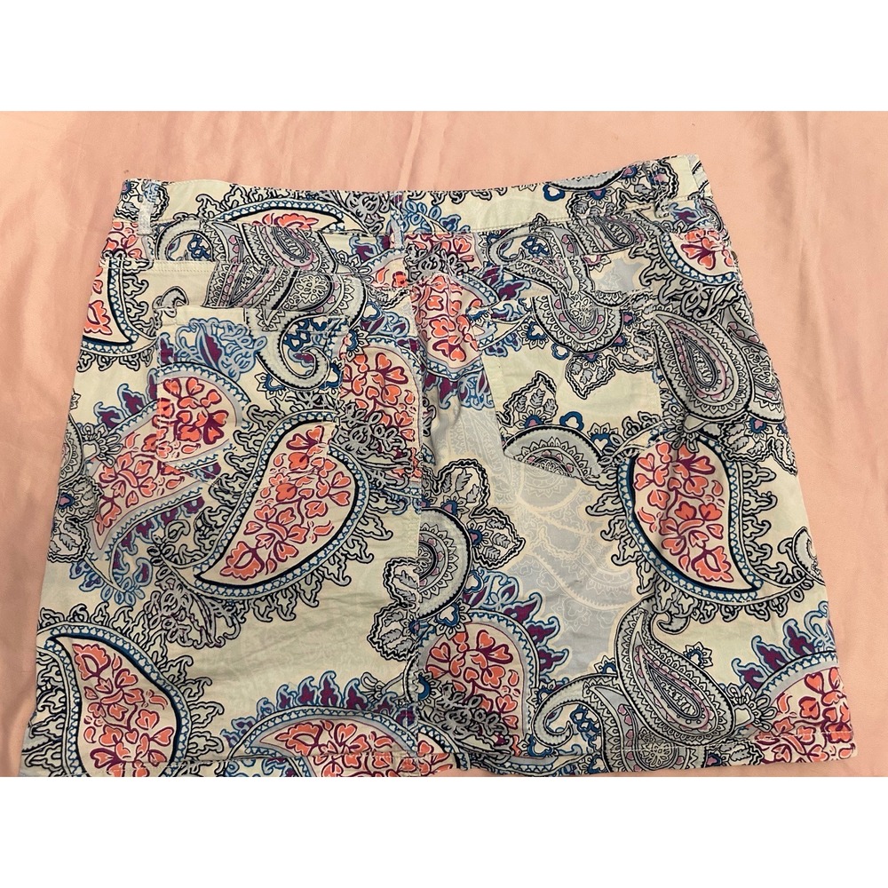 Croft & Barrow Womens Size 16 Paisley Stretch Cotton Skort Blue Pink Multi Color